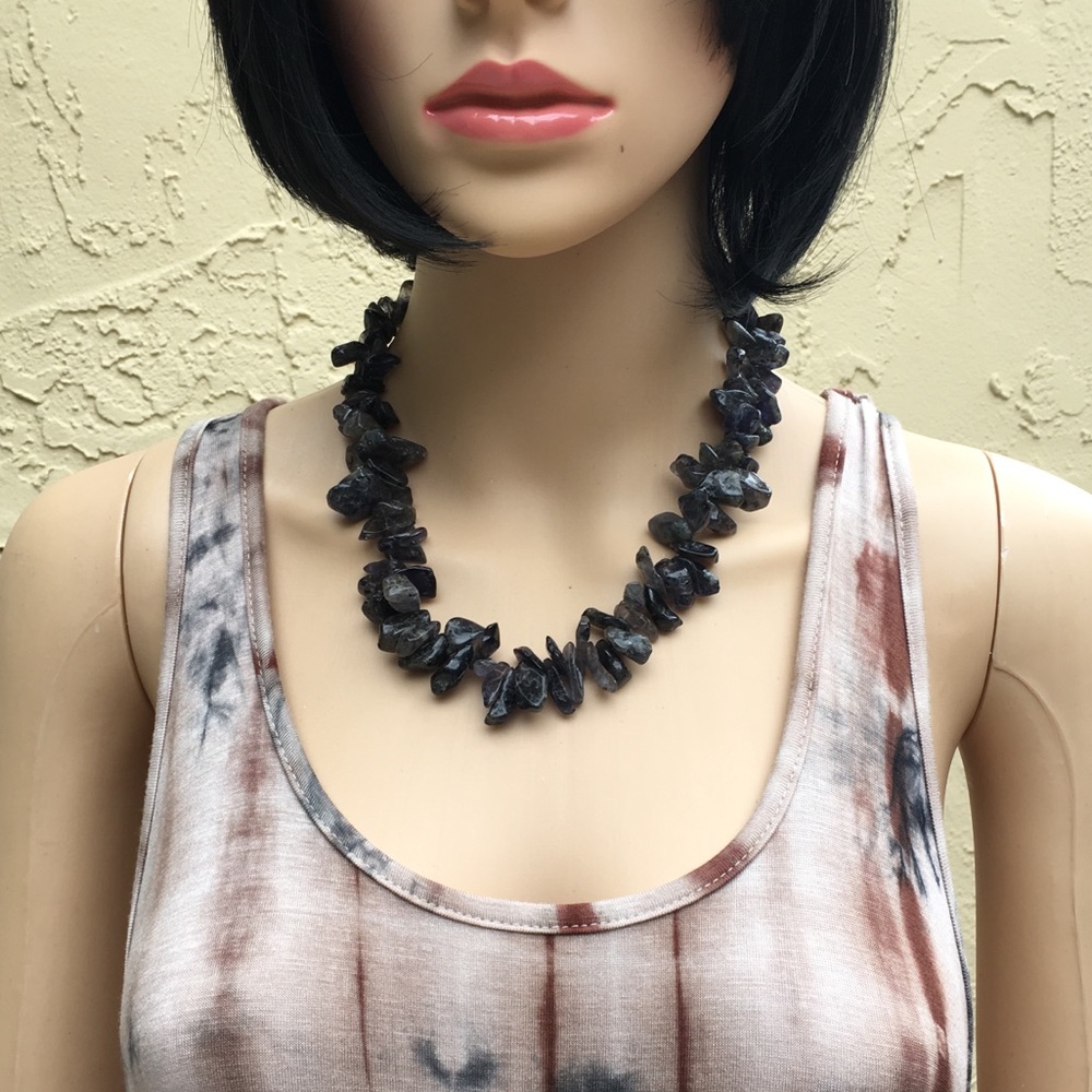 SALE 💃🏻SMOKEY QUARTZ AGATE & AMETHYST NECKLACE
